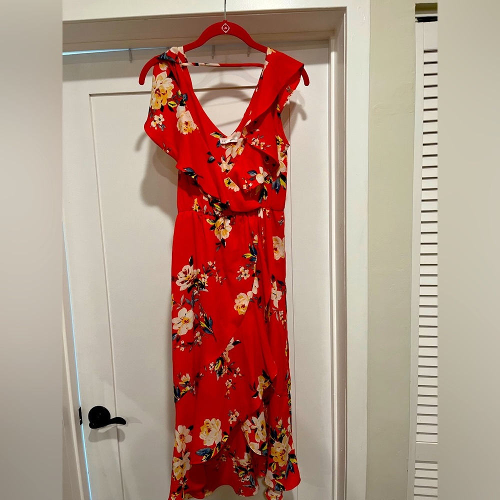 Socialite Nordstrom Dress! Orange/Red Wrap Dress